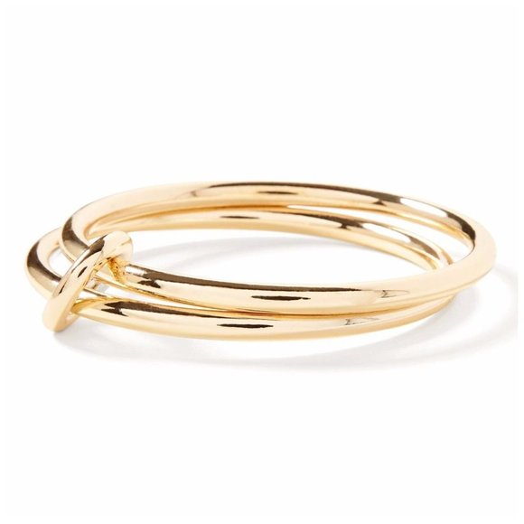 Banana Republic  Equestrian Heritage Double Brass Bangle Set  NWT $62 Shiny Gold - Picture 1 of 5
